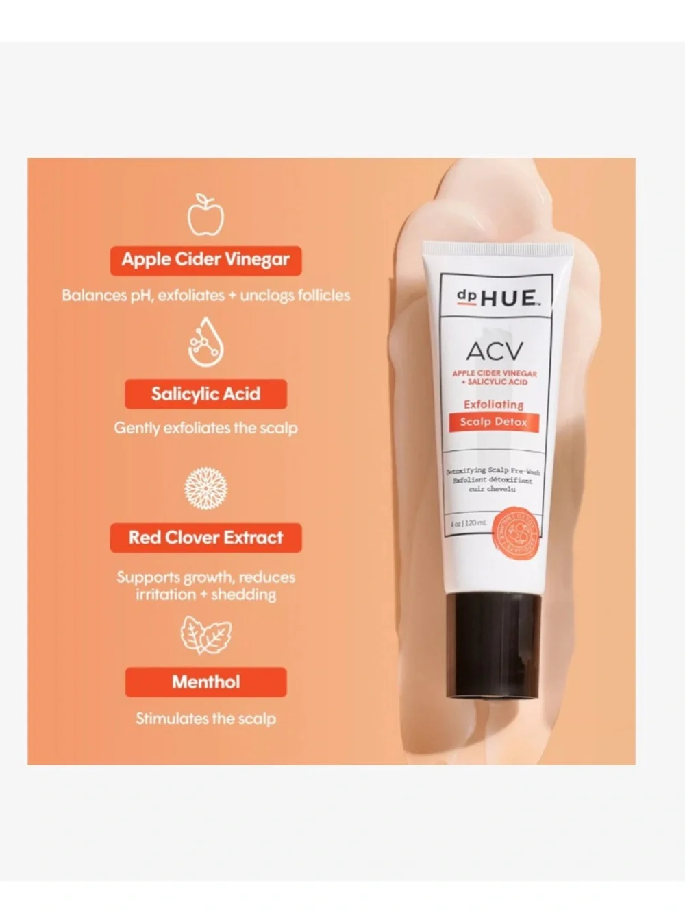 DPHue ACV Exfoliating Scalp Detox NWT Full Size